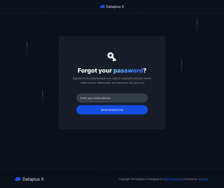 Forgot Password - Dataplus X Webflow Template