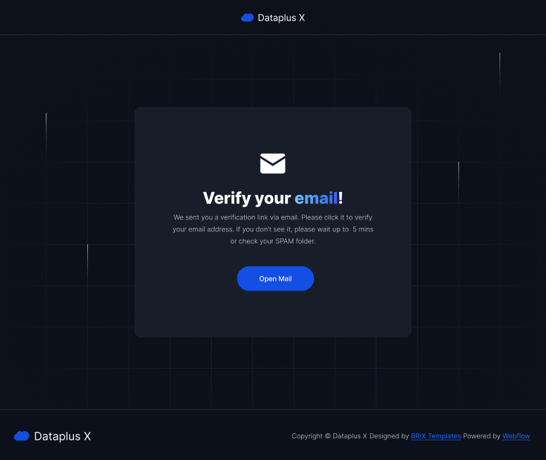 Confirm Email - Dataplus X Webflow Template